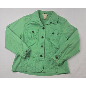 L.L.Bean| Blazer Jean Jacket | Women| Green | Size 14 Reg
